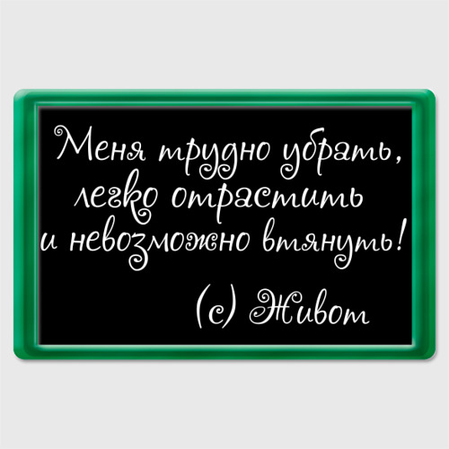 Магнит 45*70 Меня трудно убрать, цвет зеленый