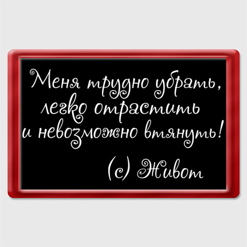 Магнит 45*70 Меня трудно убрать, цвет красный