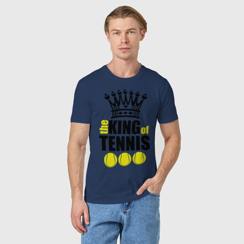 Мужская футболка хлопок Король тенниса, цвет темно-синий - фото 3
