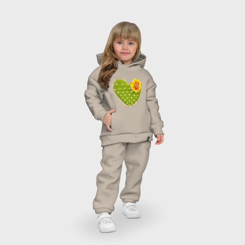 Детский костюм хлопок Oversize Колючее сердце расцвело, цвет миндальный - фото 8