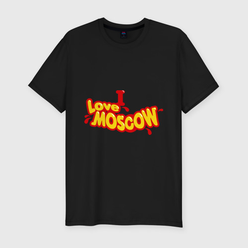 Мужская футболка хлопок Slim I love MOSCOW (3), цвет черный