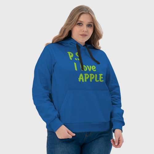 Женская толстовка хлопок P.S I love apple, цвет синий - фото 6