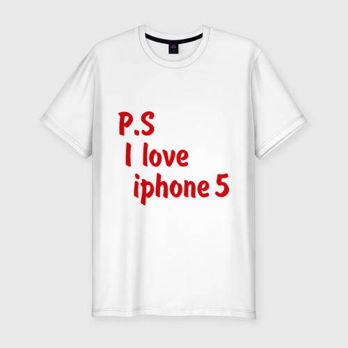 Мужская футболка хлопок Slim P.S I love iphon 5