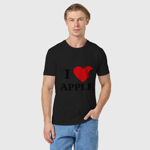 Мужская футболка хлопок love apple, цвет черный - фото 3