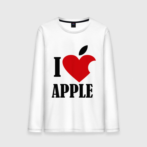 Мужской лонгслив хлопок i love apple с листиком