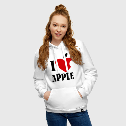 Женская толстовка хлопок i love apple с листиком - фото 3