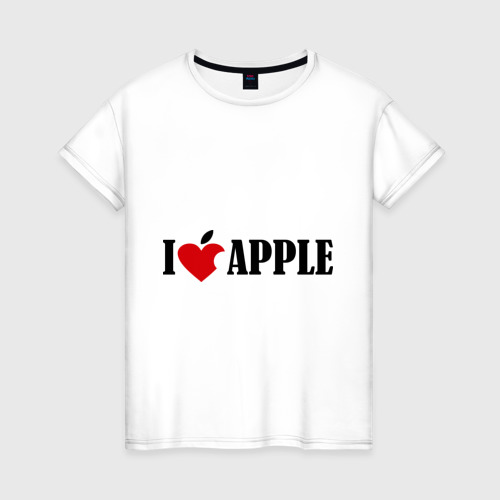 Женская футболка хлопок love apple с листиком