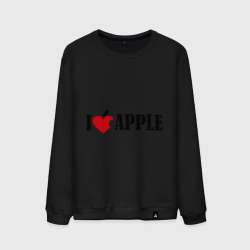 Мужской свитшот хлопок love apple с листиком, цвет черный