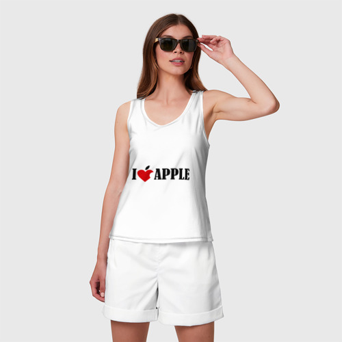 Женская майка хлопок love apple с листиком - фото 3