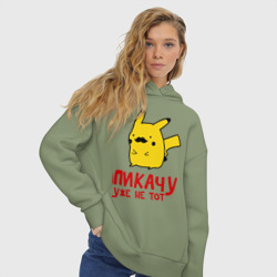 Женское худи Oversize хлопок Пикачу, уже не тот - фото 2