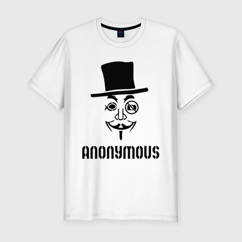 Мужская футболка хлопок Slim Анонимус, цвет белый