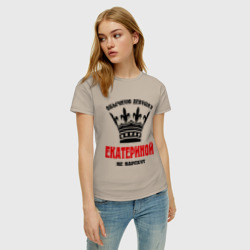 Женская футболка хлопок Царские имена Екатерина - фото 2