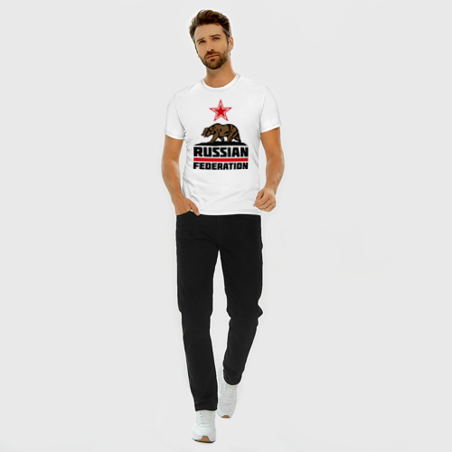 Мужская футболка хлопок Slim Russian Federation - фото 5