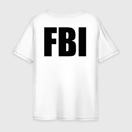 Мужская футболка хлопок Oversize FBI - пара, цвет белый - фото 2
