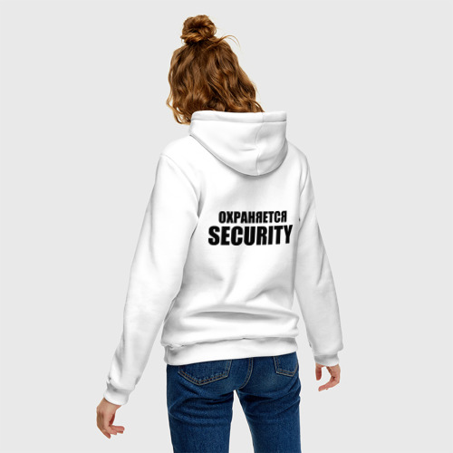 Женская толстовка хлопок Охраняется security, цвет белый - фото 4