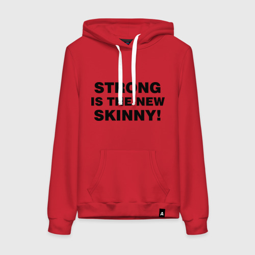 Женская толстовка хлопок Strong is the new skinny, цвет красный