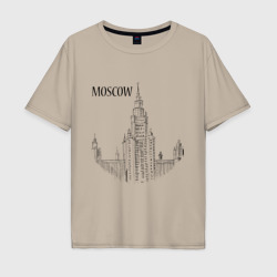 Moscow эскиз – Мужская футболка хлопок Oversize с принтом купить со скидкой в -16%