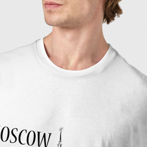 Мужская футболка хлопок Moscow эскиз, цвет белый - фото 6