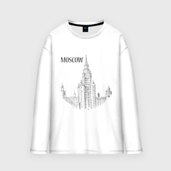 Женский лонгслив oversize хлопок Moscow эскиз