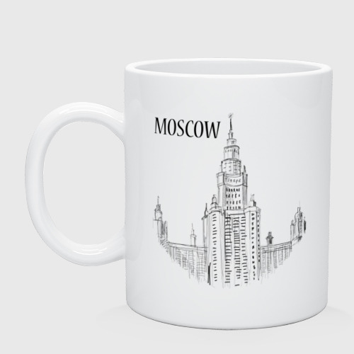 Кружка керамическая Moscow эскиз, цвет белый