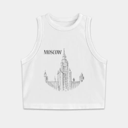 Женская укороченная майка-топ хлопок Moscow эскиз