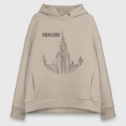 Женское худи Oversize хлопок Moscow эскиз