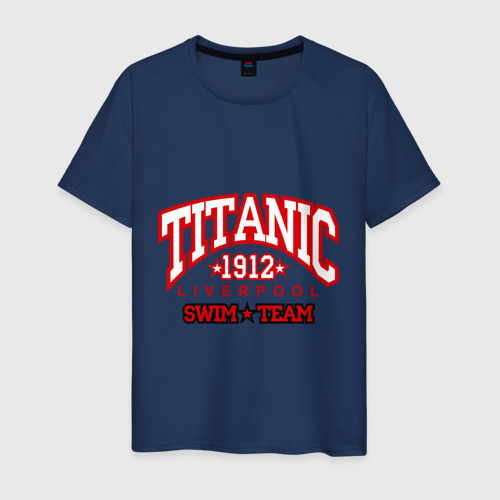 Мужская футболка хлопок TITANIC swim team, цвет темно-синий