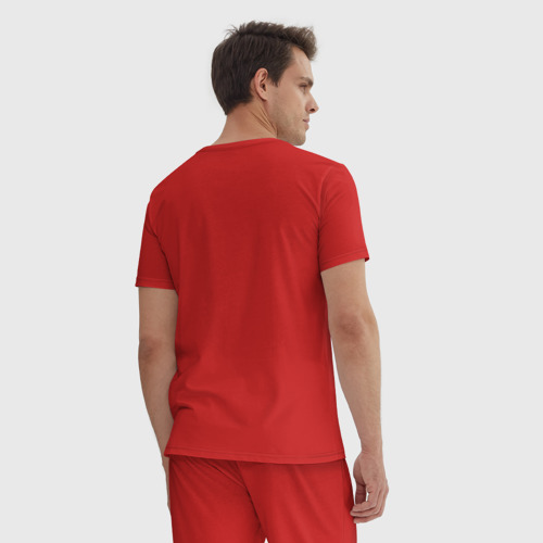 Мужская пижама хлопок 7.62 мм, цвет красный - фото 4
