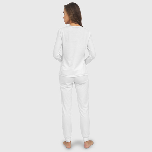 Женская пижама с лонгсливом хлопок 7.62 мм, цвет белый - фото 4