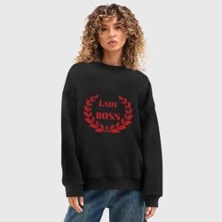 Женский свитшот oversize без начеса хлопок Леди босс - фото 2