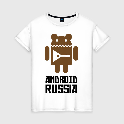 Женская футболка хлопок Android Russia