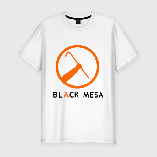 Мужская футболка хлопок Slim Black mesa Orange logo, цвет белый