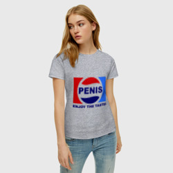 Женская футболка хлопок Penis - enjoy the taste - фото 2