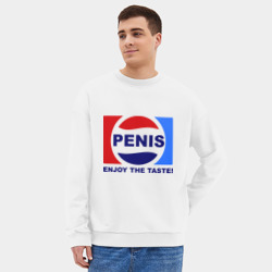 Мужской свитшот oversize без начеса хлопок Penis - enjoy the taste - фото 2