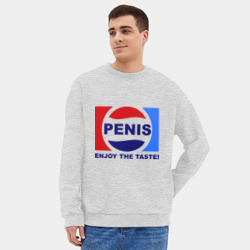 Мужской свитшот oversize без начеса хлопок Penis - enjoy the taste - фото 2