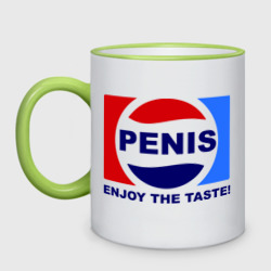 Кружка двухцветная Penis - enjoy the taste