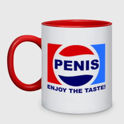 Кружка двухцветная Penis - enjoy the taste