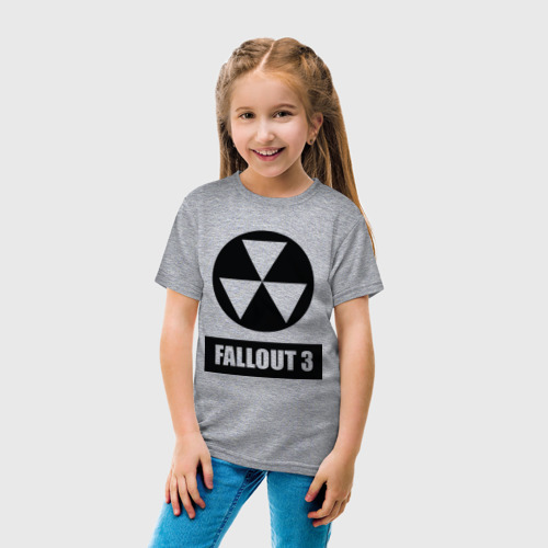 Детская футболка хлопок Fallout Black logo, цвет меланж - фото 5