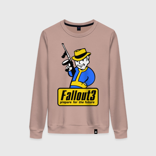 Женский свитшот хлопок с принтом Fallout Man, вид спереди #2
