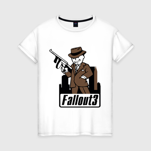 Женская футболка хлопок Fallout Man with gun