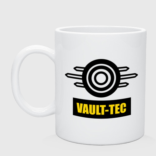 Кружка керамическая с принтом Fallout Vault-tec, вид спереди №1