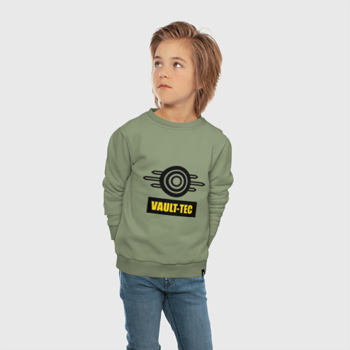 Детский свитшот хлопок Fallout Vault-tec, цвет авокадо - фото 5