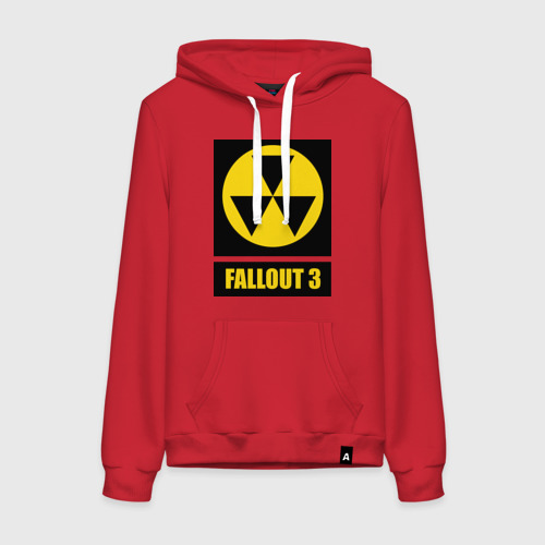 Женская толстовка хлопок Fallout Yellow logo, цвет красный