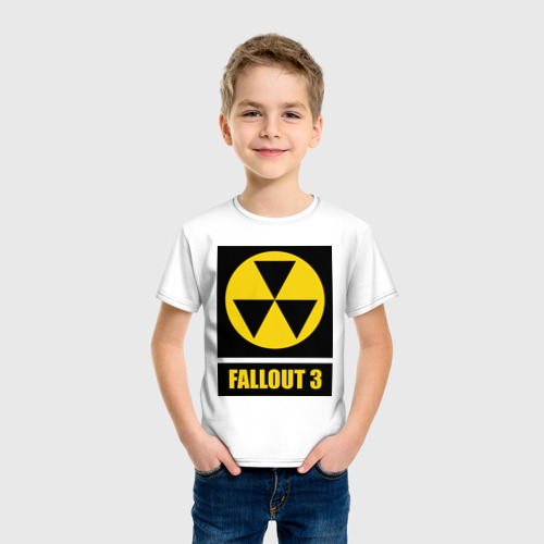 Детская футболка хлопок Fallout Yellow logo, цвет белый - фото 3