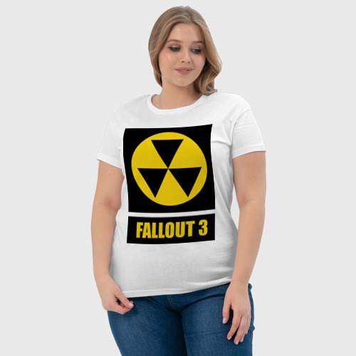 Женская футболка хлопок Fallout Yellow logo, цвет белый - фото 6