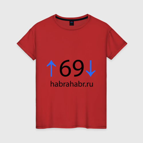 Женская футболка хлопок 69 Habra, цвет красный