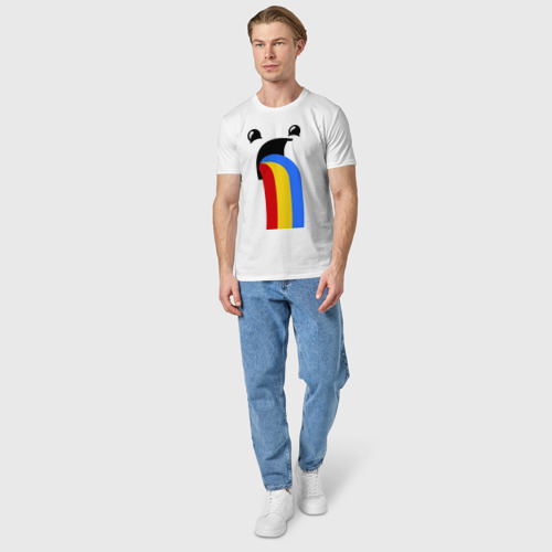 Мужская футболка хлопок Funny Rainbow, цвет белый - фото 5
