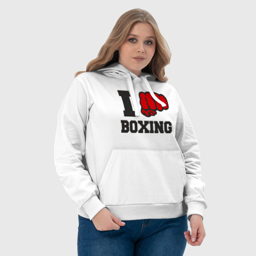 Женская толстовка хлопок i love boxing - я люблю бокс - фото 6