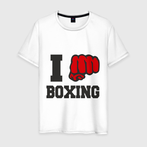 Мужская футболка хлопок i love boxing - я люблю бокс