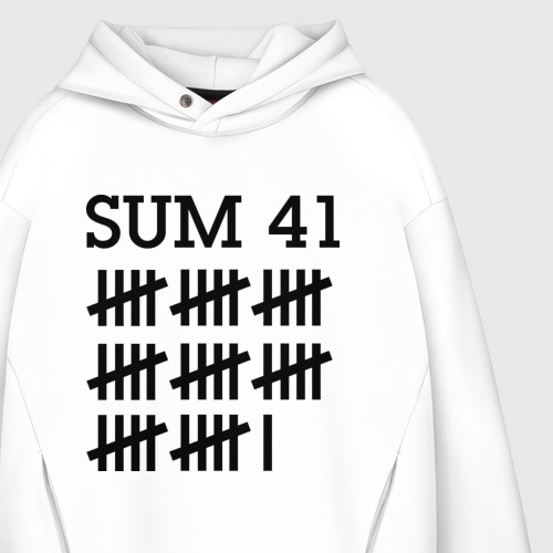 Мужское худи Oversize хлопок Sum 41 black, цвет белый - фото 4